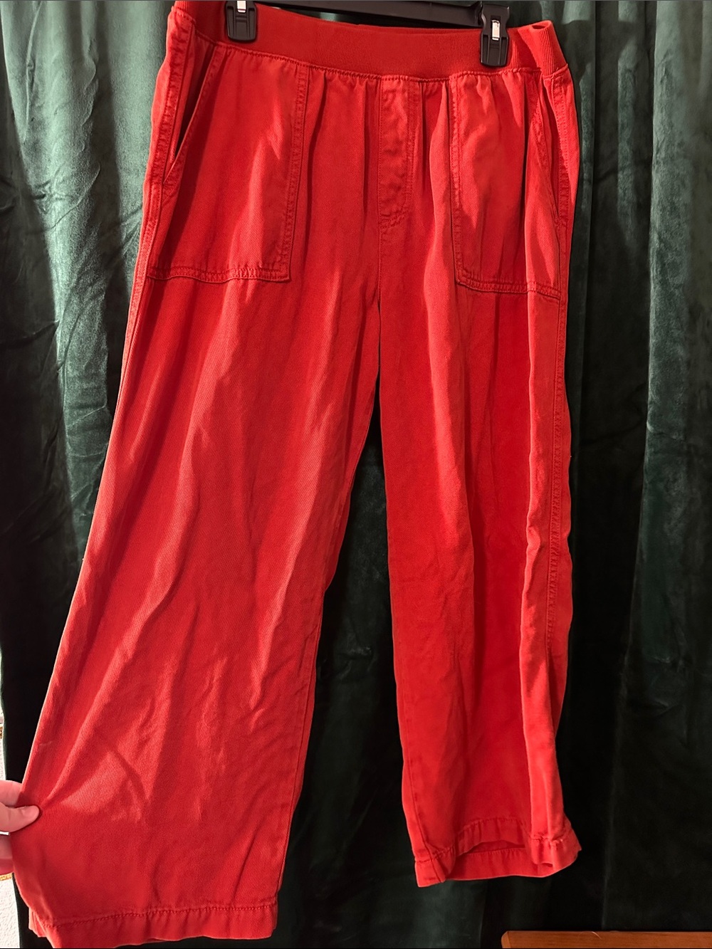 Rust Wide-Leg Casual Pants
